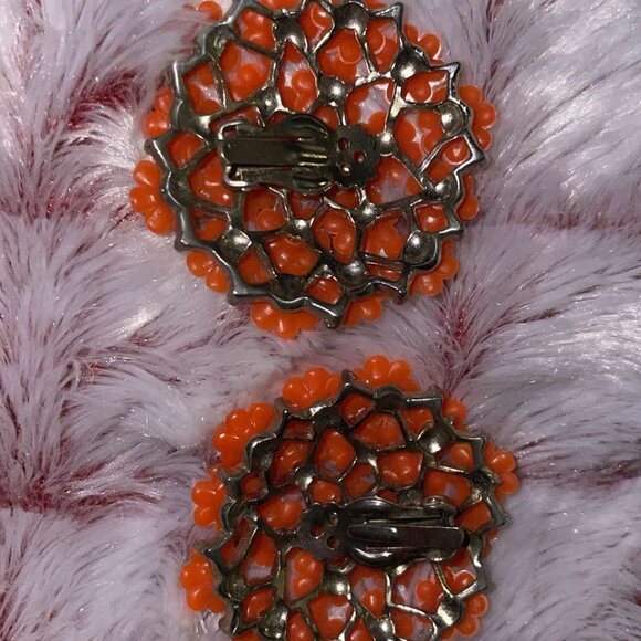 Vintage lot of 3 flower clip earring - Picture 5 of 7